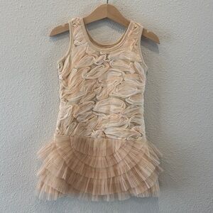 Kids Cream Ruffled Dress